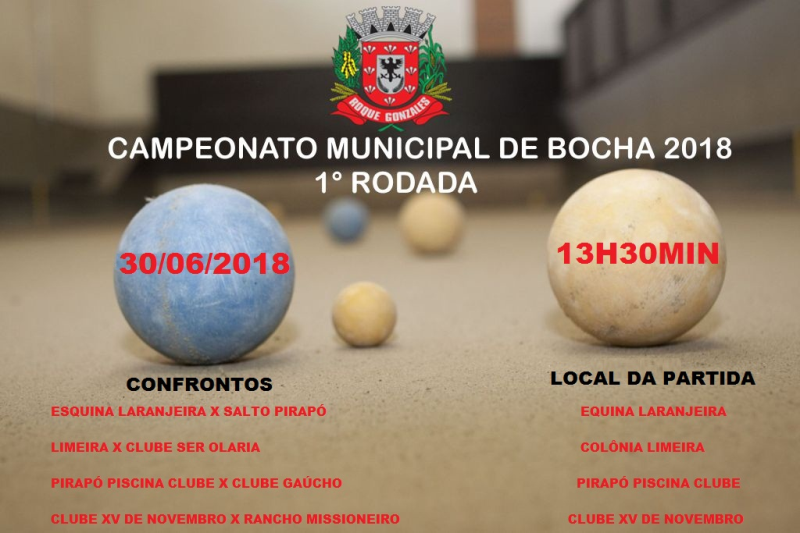 PRIMEIRA RODADA DO CAMPEONATO MUNICIPAL DE BOCHA 2018